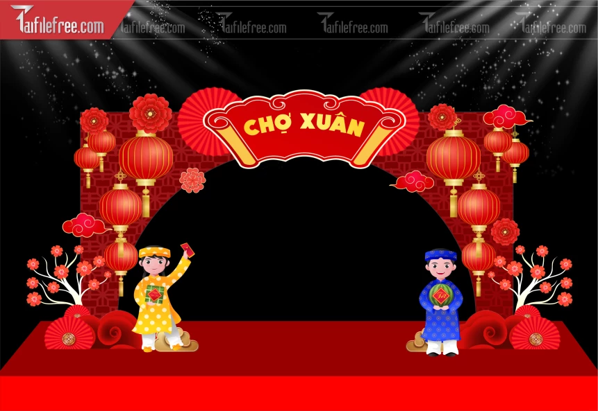 Mẫu Cổng Chào Chúc Mừng Năm Mới Năm Chào Xuân Bính Ngọ._PT1055