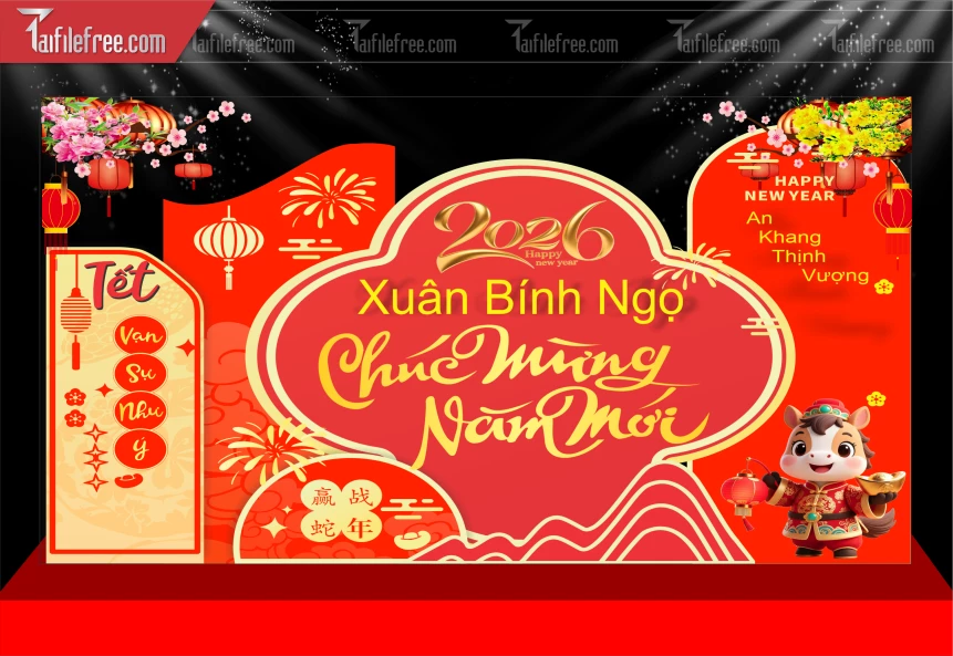 Mẫu Background Chúc Mừng Năm Mới Năm Chào Xuân Bính Ngọ._PT1056