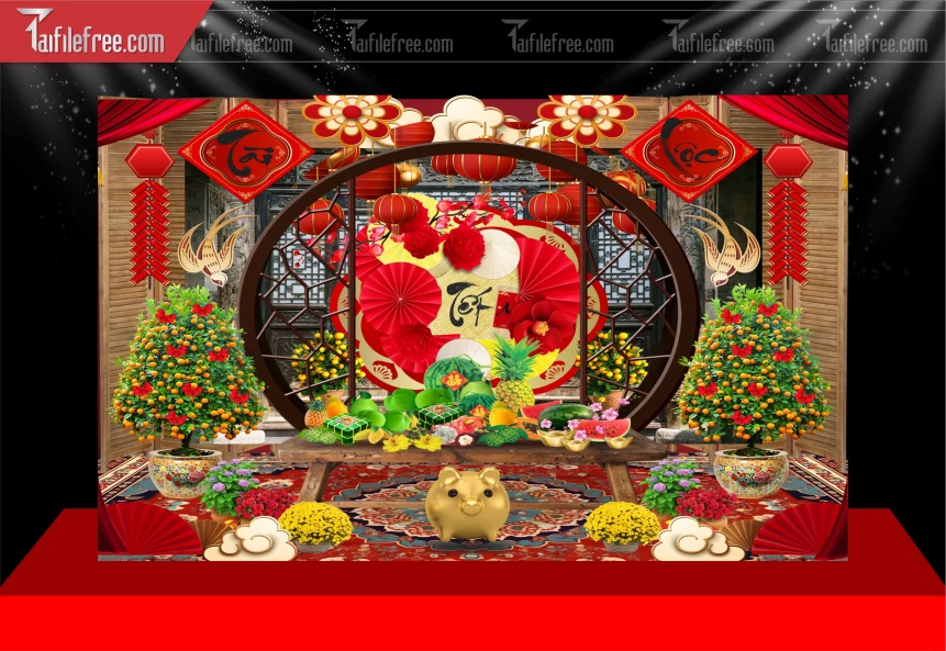 Mẫu Tiểu Cảnh Chúc Mừng Năm Mới Năm Chào Xuân Bính Ngọ._PT1066