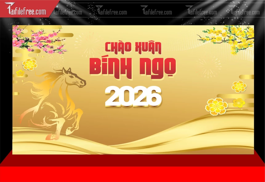 Mẫu Phông Nền Chúc Mừng Năm Mới Năm Chào Xuân Bính Ngọ._PT1070