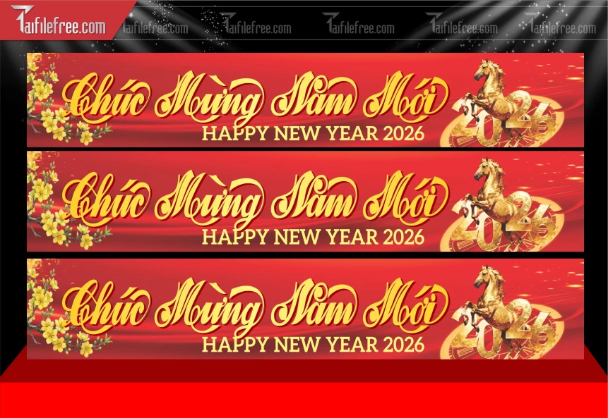 Mẫu Băng Rôn Chúc Mừng Năm Mới Năm Chào Xuân Bính Ngọ._PT1072