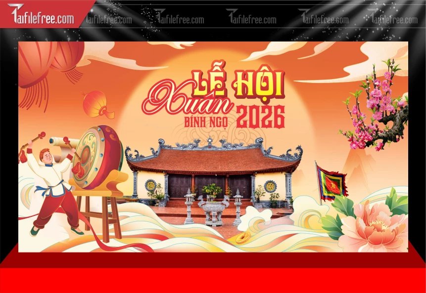 Mẫu Phông Nền Chúc Mừng Năm Mới Năm Chào Xuân Bính Ngọ._PT1076