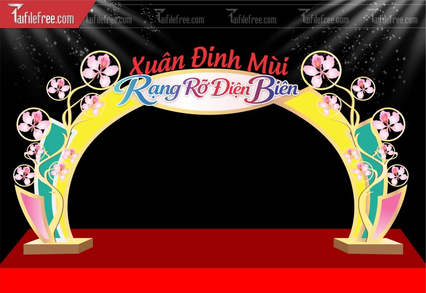 Mẫu Cổng Chào Chúc Mừng Năm Mới Năm Chào Xuân Đinh Mùi._PT1079