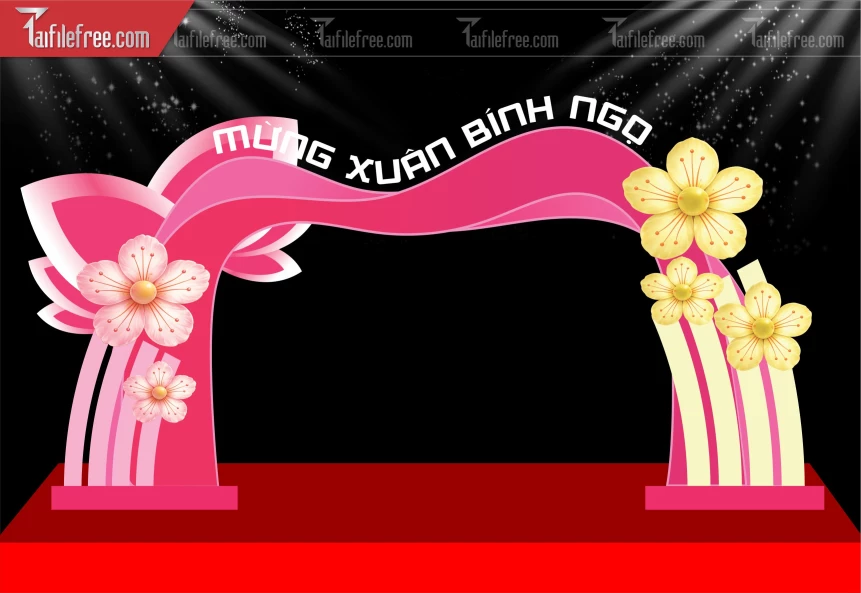 Mẫu Cổng Chào Chúc Mừng Năm Mới Năm Chào Xuân Đinh Mùi._PT1082