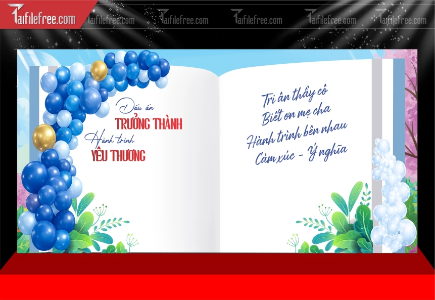 Phông Nền Sân Khấu Tổng Kết Cuối Năm Trường Học PT1099