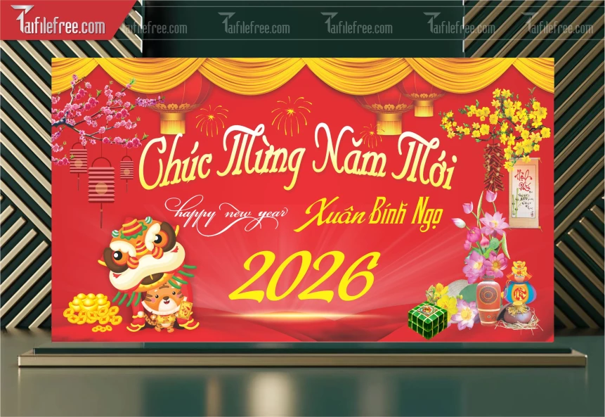 Background, Phông Nền Tất Niên Chào Xuân Bính Ngọ _PT127