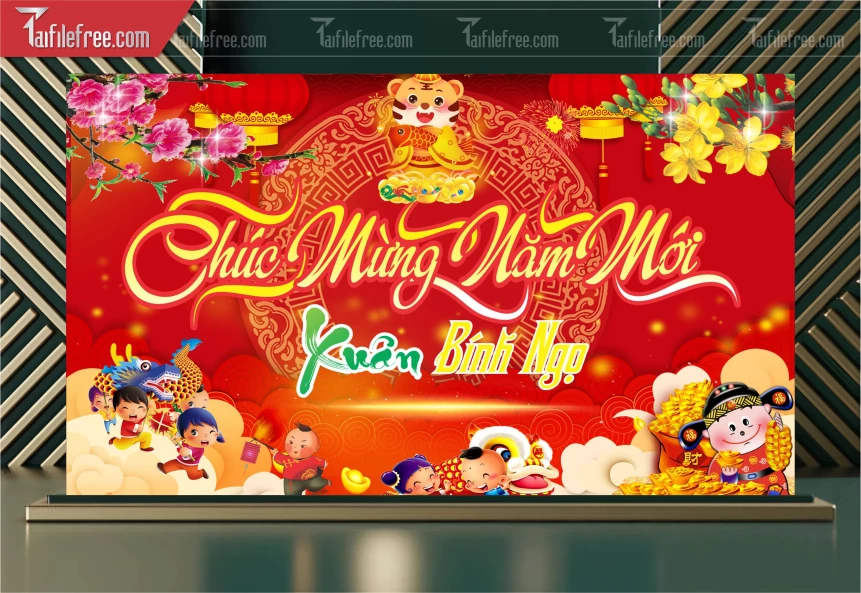 Background, Phông Nền Tất Niên Chào Xuân Bính Ngọ _PT128