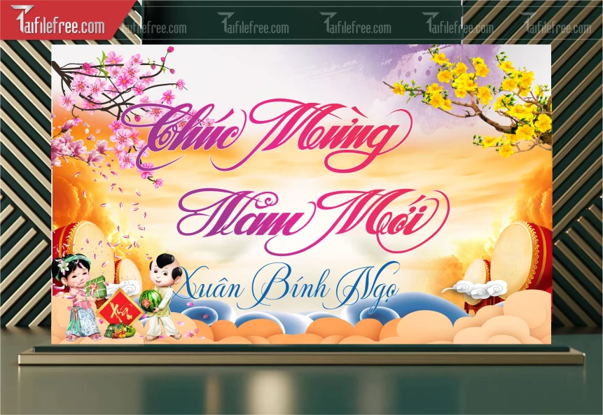 Background, Phông Nền Tất Niên Chào Xuân Bính Ngọ _PT132