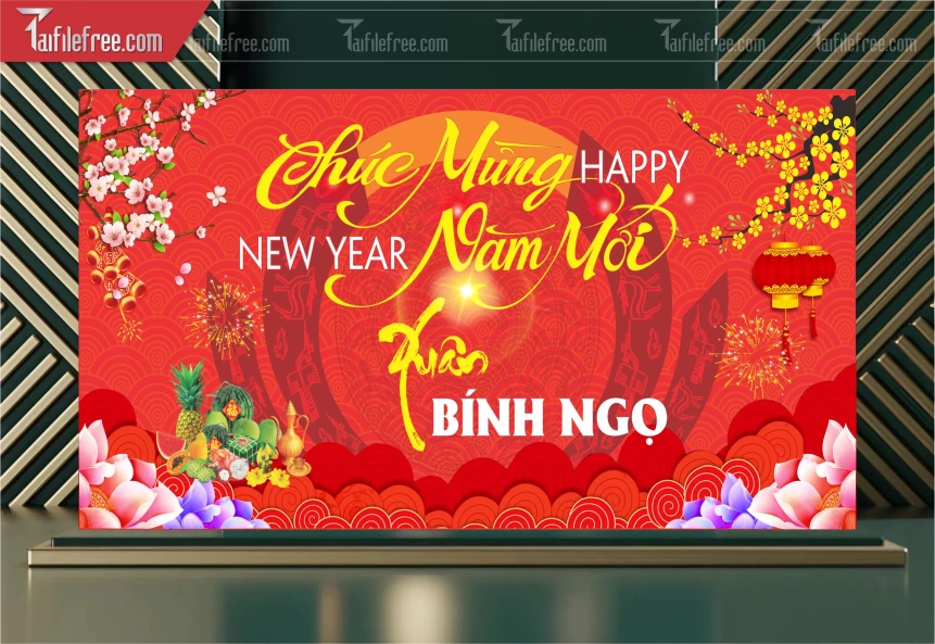 Background, Phông Nền Tất Niên Chào Xuân Bính Ngọ _PT133