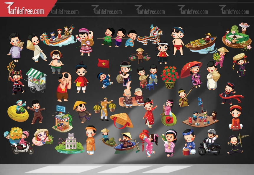 Bộ Chibi Thiết Kế Ngày Tết_PT182