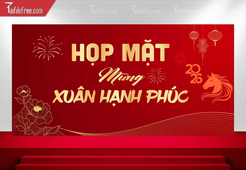 Phông Tết Họp Mặt Mừng Xuân Hạnh Phúc 2026_PT185