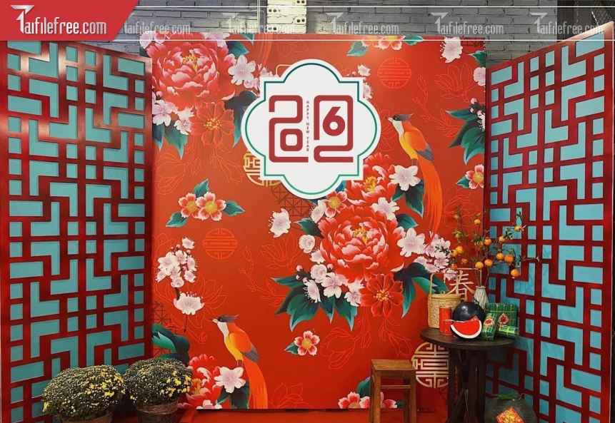 Phông Tết Hoa Mẫu Đơn 2026_PT179