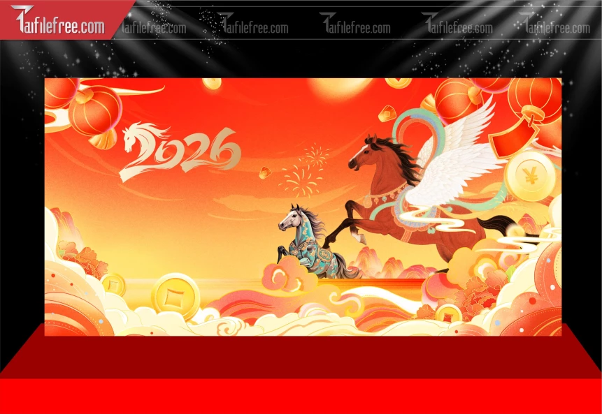 Phông Nền Chúc Mừng Năm Mới Năm Chào Xuân Bính Ngọ _PT196