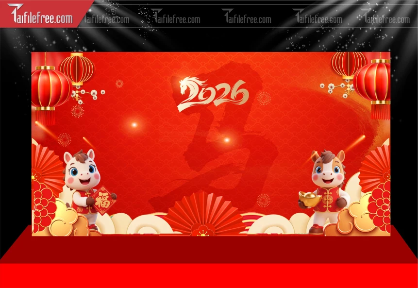 Phông Nền Chúc Mừng Năm Mới Năm Chào Xuân Bính Ngọ _PT199