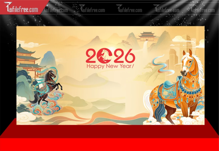 Phông Nền Chúc Mừng Năm Mới Năm Chào Xuân Bính Ngọ _PT208