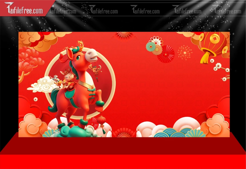 Phông Nền Chúc Mừng Năm Mới Năm Chào Xuân Bính Ngọ _PT209