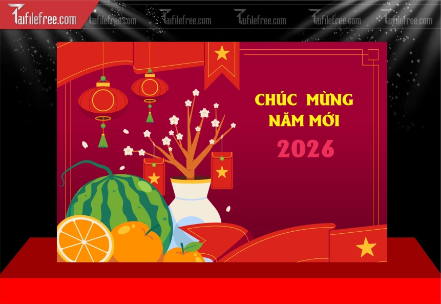 Phông Nền Chúc Mừng Năm Mới Năm Chào Xuân Bính Ngọ _PT212