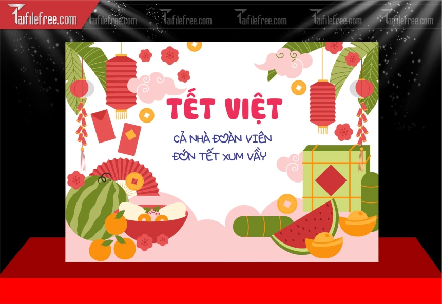 Phông Nền Chúc Mừng Năm Mới Năm Chào Xuân Bính Ngọ _PT213