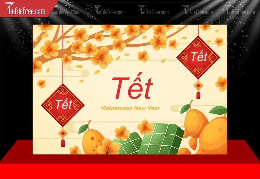 Phông Nền Chúc Mừng Năm Mới Năm Chào Xuân Bính Ngọ _PT216