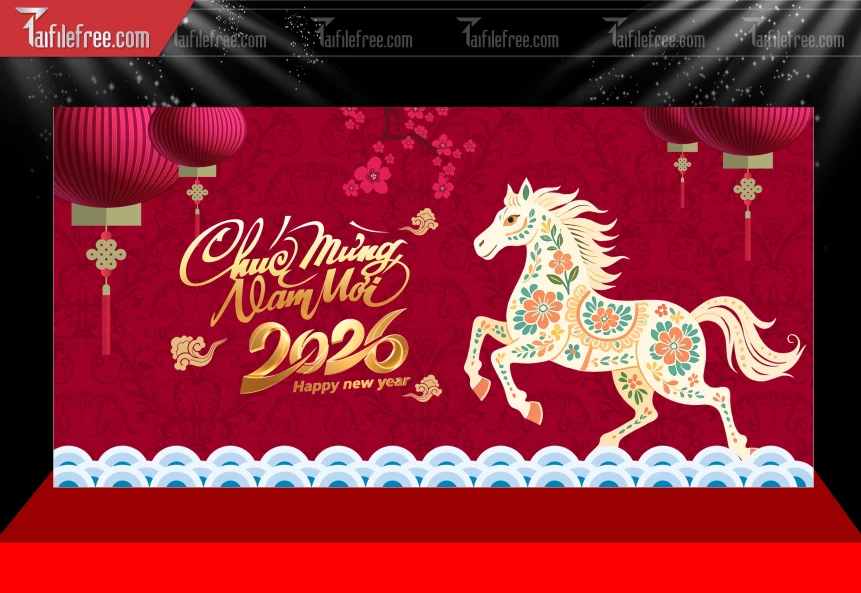 Phông Nền Chúc Mừng Năm Mới Năm Chào Xuân Bính Ngọ _PT224