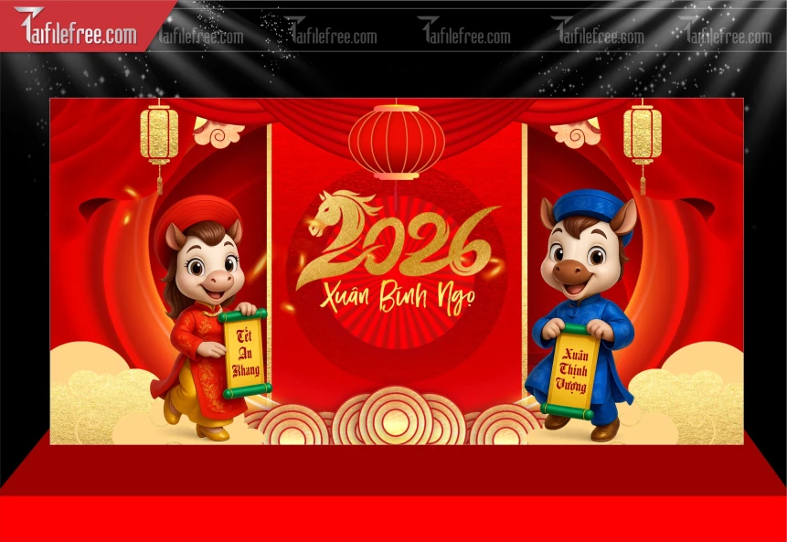 Phông Nền Chúc Mừng Năm Mới Năm Chào Xuân Bính Ngọ _PT225