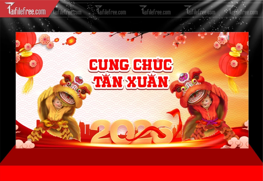 Phông Nền Chúc Mừng Năm Mới Năm Chào Xuân Bính Ngọ _PT226