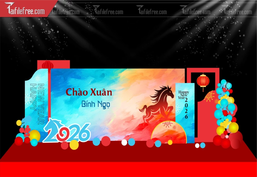 Background Chúc Mừng Năm Mới Năm Chào Xuân Bính Ngọ. _PT234