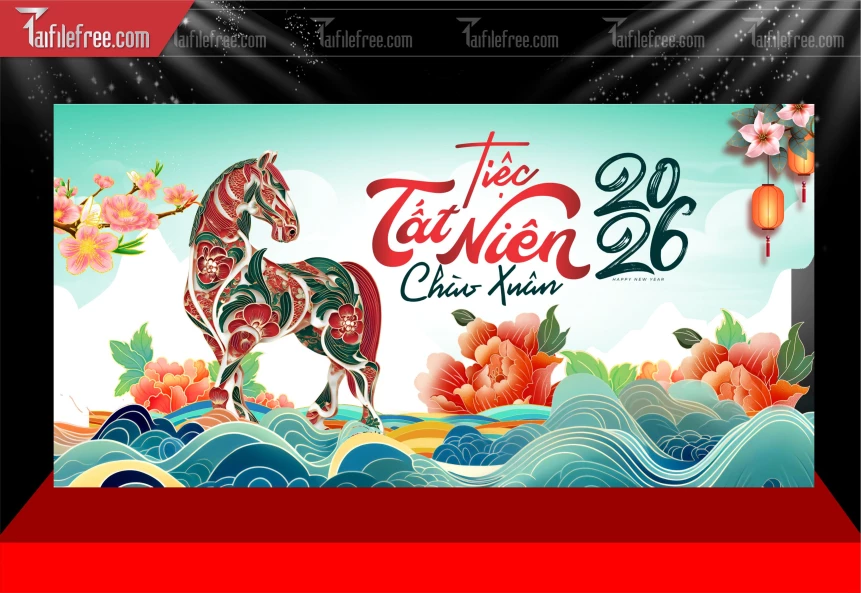 Phông Nền Chúc Mừng Năm Mới Năm Chào Xuân Bính Ngọ _PT235