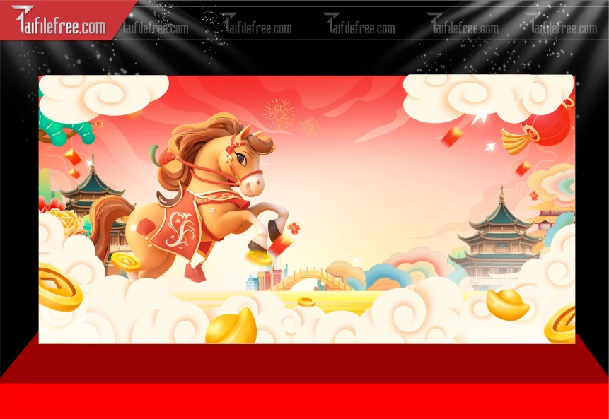 Mẫu Phông Nền Chúc Mừng Năm Mới Năm Chào Xuân Bính Ngọ._PT250