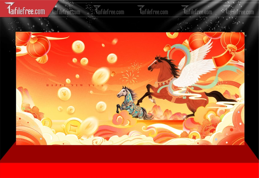 Mẫu Phông Nền Chúc Mừng Năm Mới Năm Chào Xuân Bính Ngọ._PT252