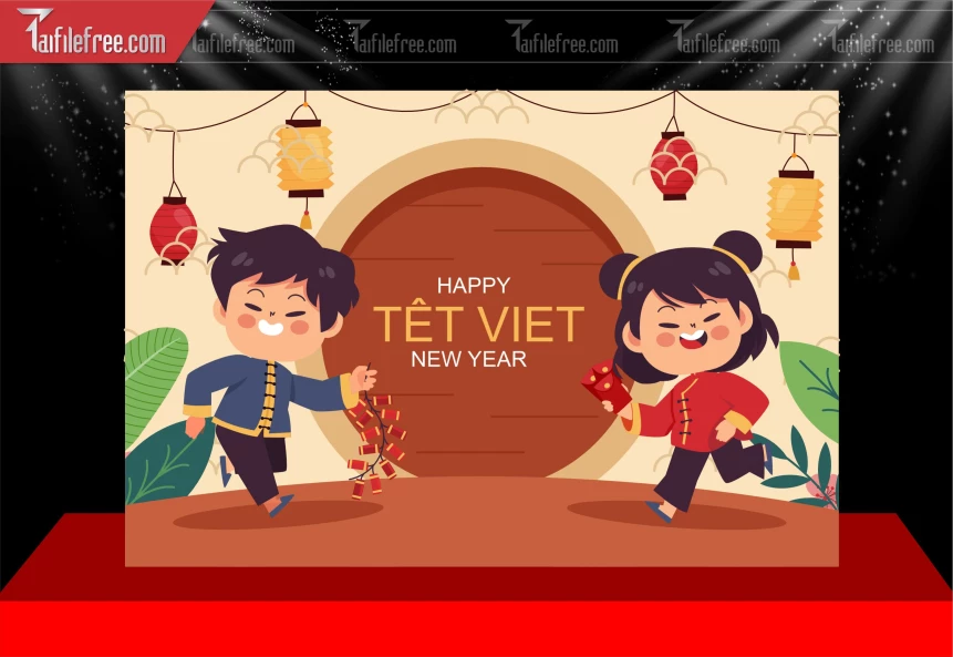 Mẫu Phông Nền Chúc Mừng Năm Mới Năm Chào Xuân Bính Ngọ._PT254