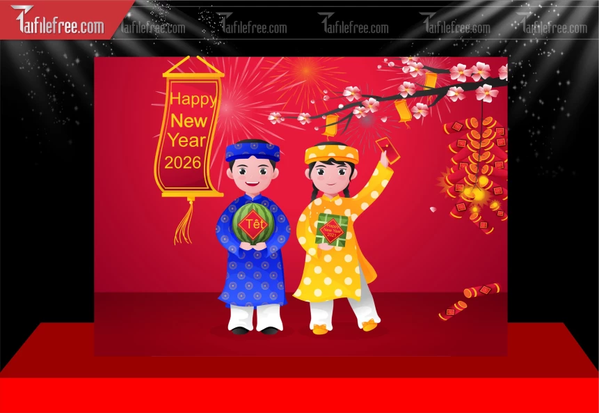 Mẫu Phông Nền Chúc Mừng Năm Mới Năm Chào Xuân Bính Ngọ._PT255