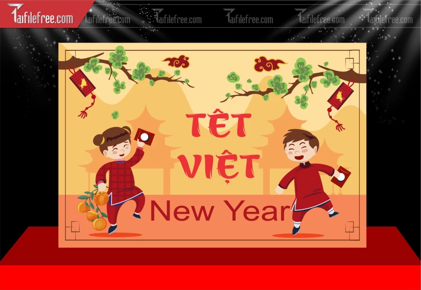 Mẫu Phông Nền Chúc Mừng Năm Mới Năm Chào Xuân Bính Ngọ._PT256