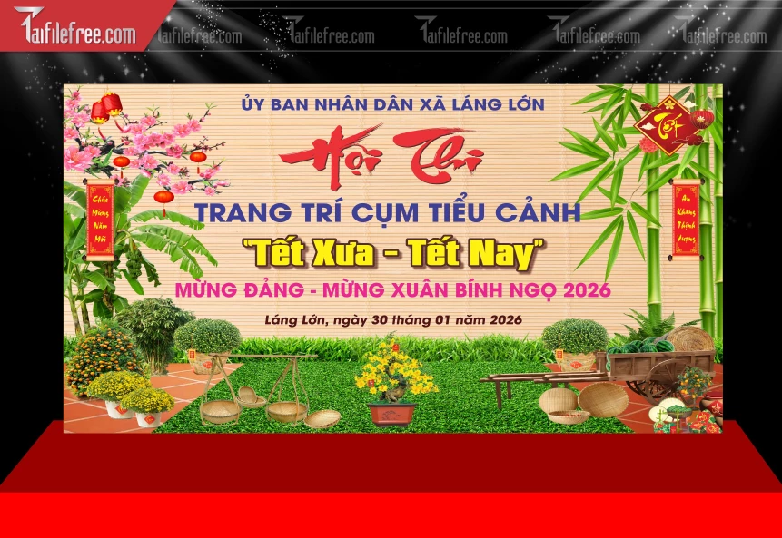 Tiểu Cảnh Trang Trí Tết Nguyên Đán,Tiểu Cảnh Sân Khấu PT261
