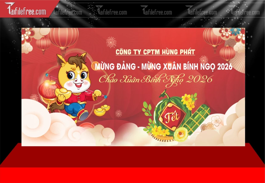 Mẫu Phông Nền Chúc Mừng Năm Mới Năm Chào Xuân Bính Ngọ PT262