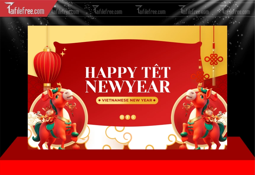 Mẫu Phông Nền Chúc Mừng Năm Mới Năm Chào Xuân Bính Ngọ._PT268