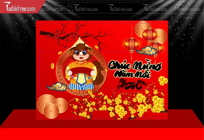 Mẫu Phông Nền Chúc Mừng Năm Mới Năm Chào Xuân Bính Ngọ._PT273