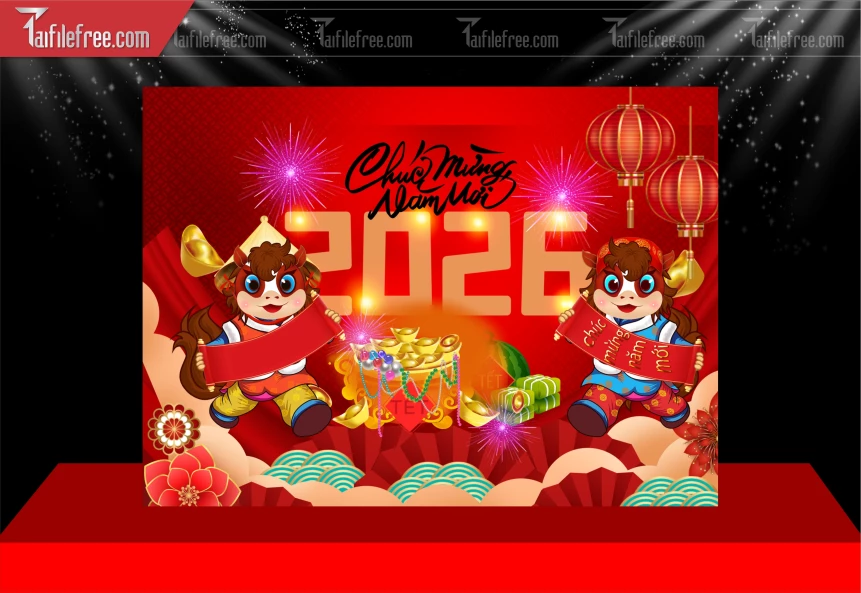 Mẫu Phông Nền Chúc Mừng Năm Mới Năm Chào Xuân Bính Ngọ._PT274