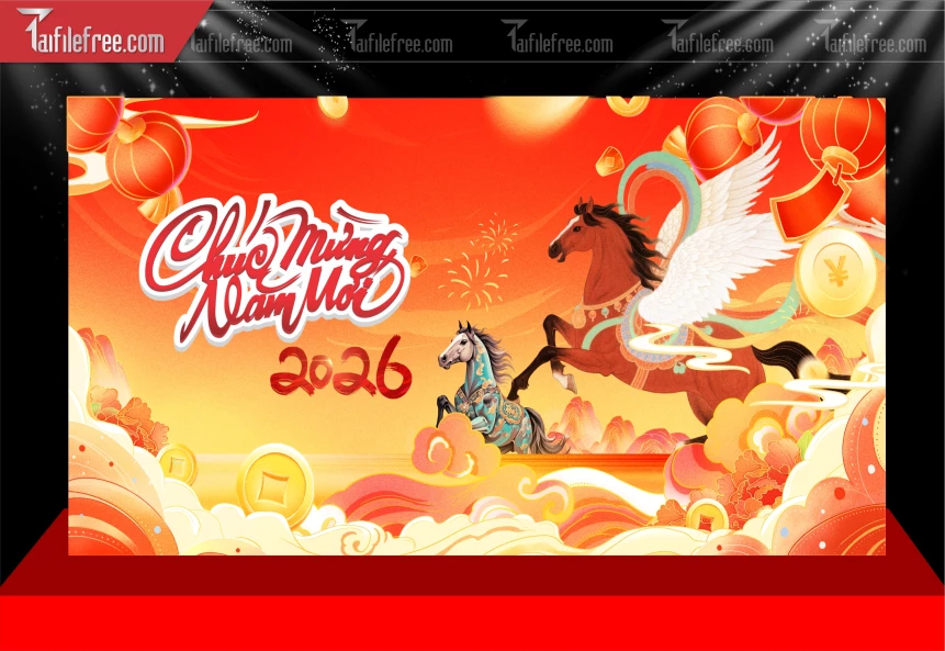 Mẫu Phông Nền Chúc Mừng Năm Mới Năm Chào Xuân Bính Ngọ._PT280