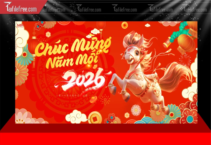 Mẫu Phông Nền Chúc Mừng Năm Mới Năm Chào Xuân Bính Ngọ._PT282