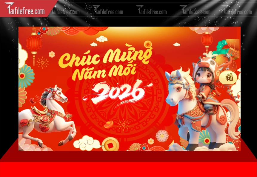 Mẫu Phông Nền Chúc Mừng Năm Mới Năm Chào Xuân Bính Ngọ._PT283