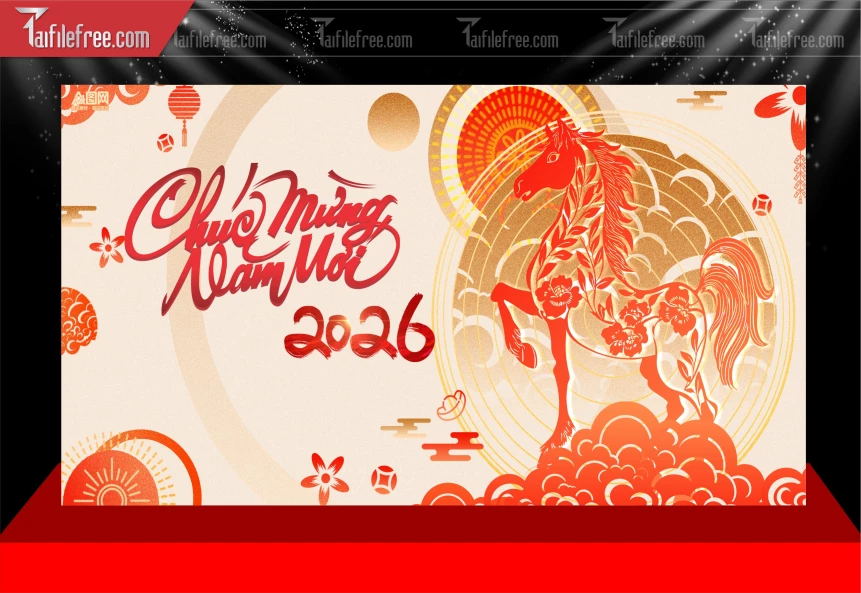 Mẫu Phông Nền Chúc Mừng Năm Mới Năm Chào Xuân Bính Ngọ._PT284