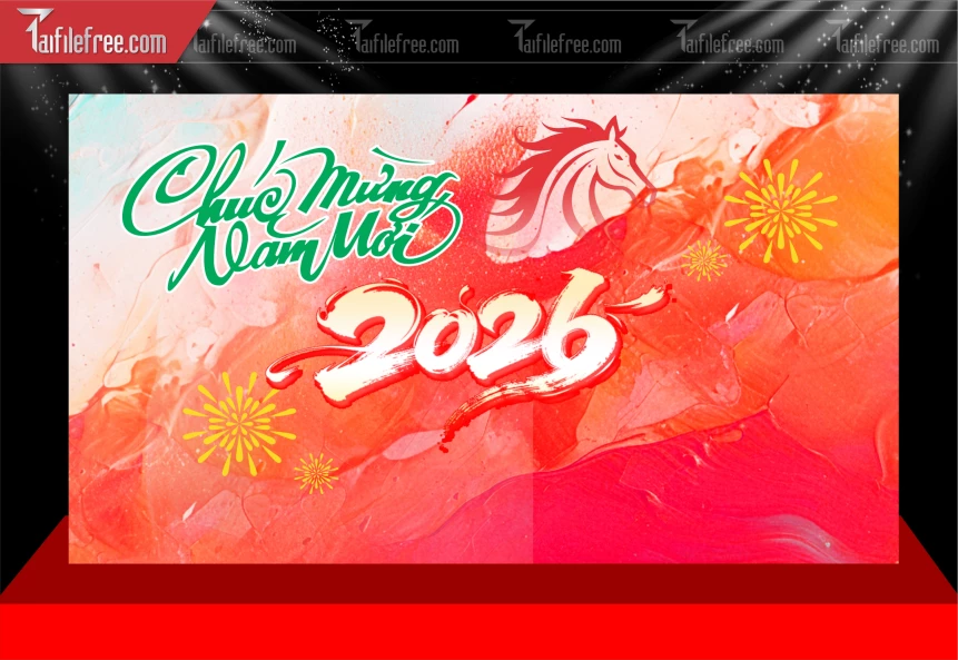 Mẫu Phông Nền Chúc Mừng Năm Mới Năm Chào Xuân Bính Ngọ._PT286