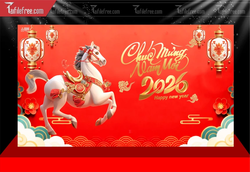 Mẫu Phông Nền Chúc Mừng Năm Mới Năm Chào Xuân Bính Ngọ._PT291