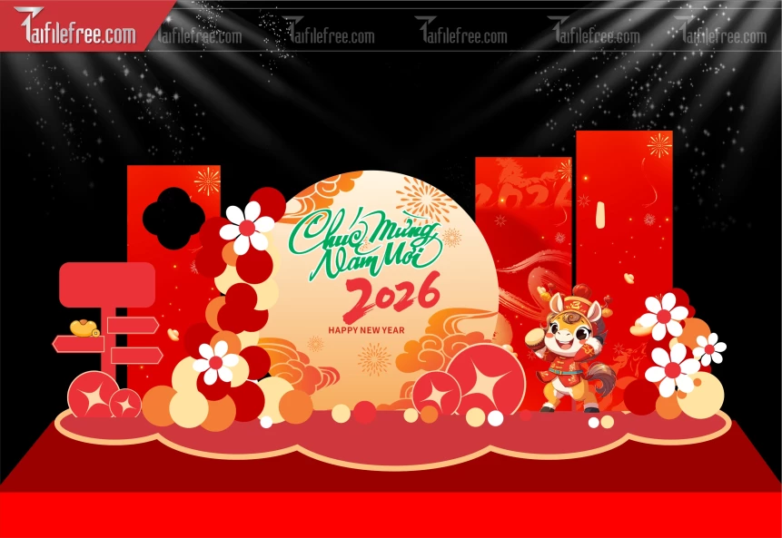 Mẫu Background Chúc Mừng Năm Mới Năm Chào Xuân Bính Ngọ._PT303