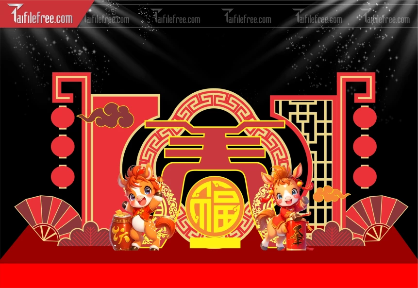 Mẫu Background Chúc Mừng Năm Mới Năm Chào Xuân Bính Ngọ._PT306