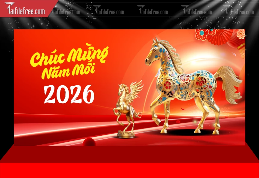 Mẫu Phông Nền Chúc Mừng Năm Mới Năm Chào Xuân Bính Ngọ._PT321