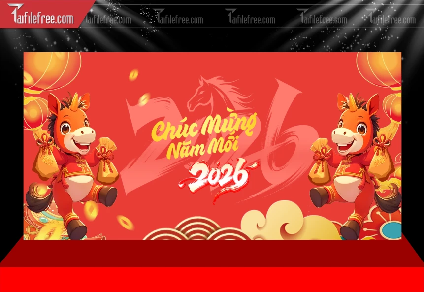 Mẫu Phông Nền Chúc Mừng Năm Mới Năm Chào Xuân Bính Ngọ._PT322