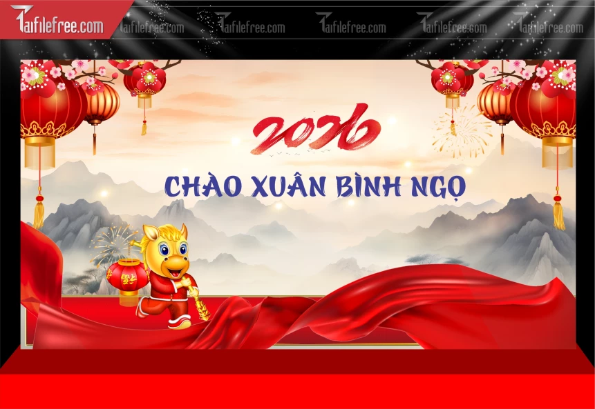 Mẫu Phông Nền Chúc Mừng Năm Mới Năm Chào Xuân Bính Ngọ._PT323