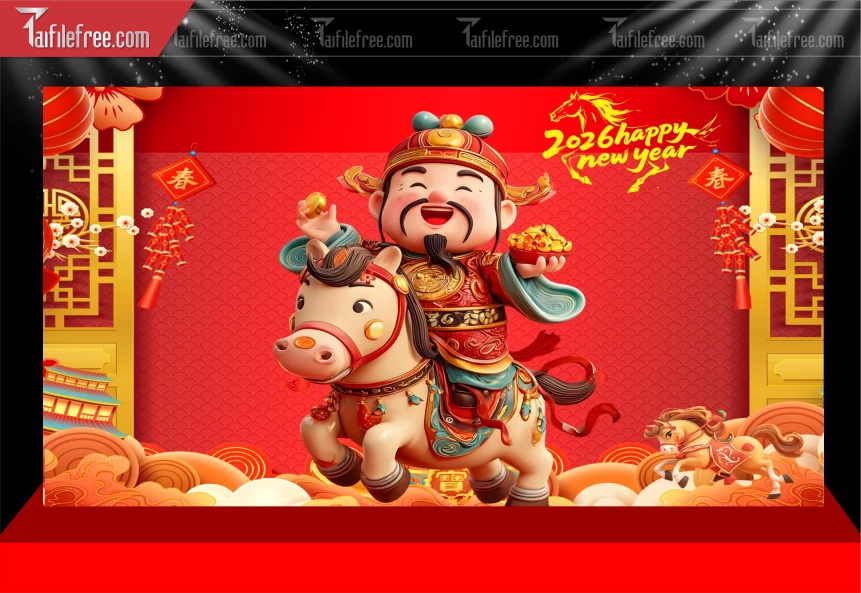 Mẫu Phông Nền Chúc Mừng Năm Mới Năm Chào Xuân Bính Ngọ._PT325